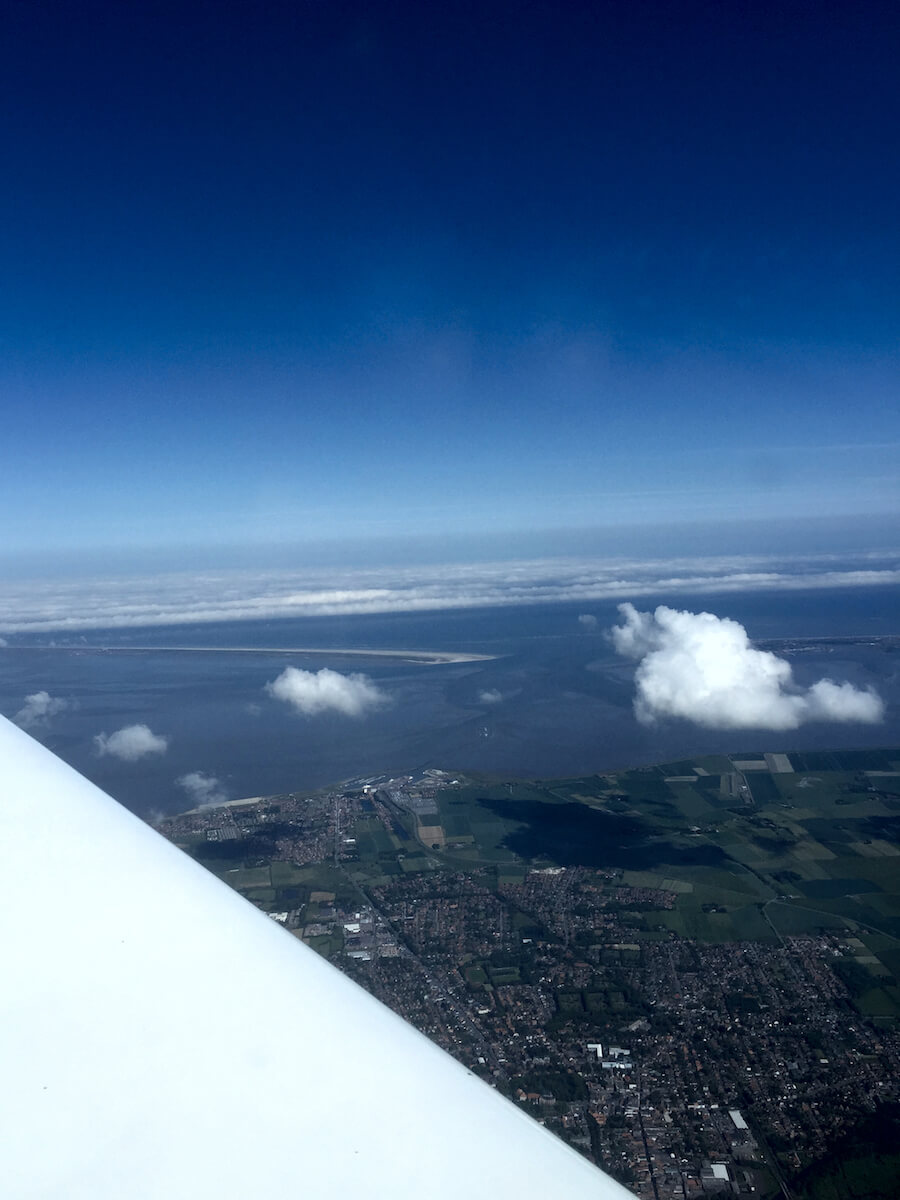 Ausblick über der Nordsee und Ostfriesland